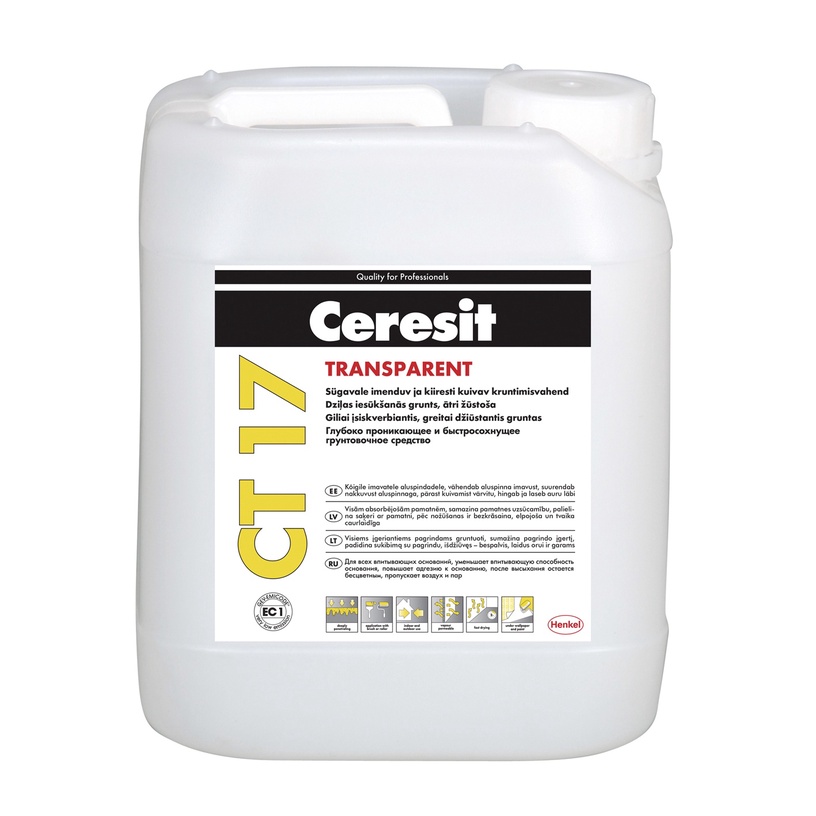 Grunts dziļumgruntis Ceresit CT17, caurspīdīga, 5 l
