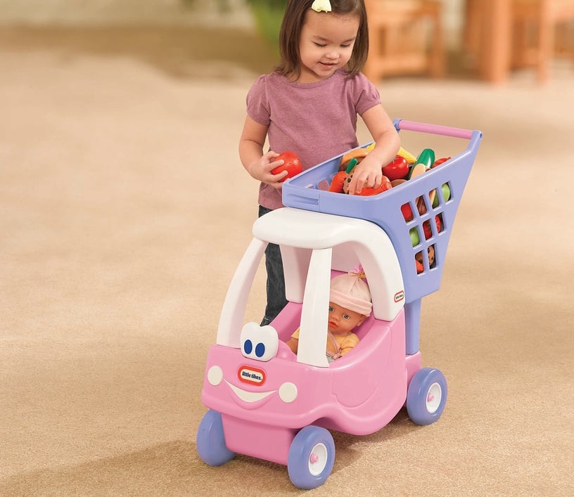 Игрушки для магазина, корзина Little Tikes Cozy Shopping Cart 620195, розовый/фиолетовый