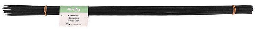 Auga atbalsts 4Living, 70 cm x 0.7 cm, koks, melna, 10 gab.