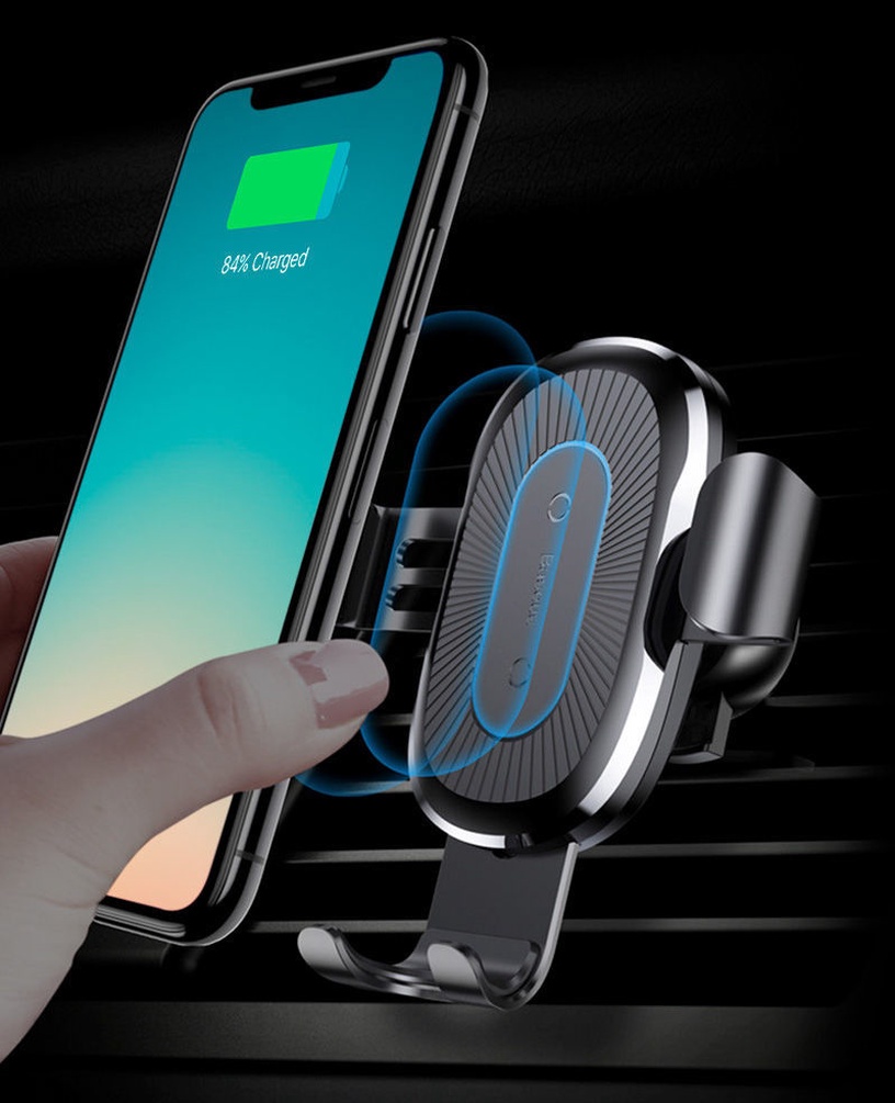 Auto telefona turētājs Baseus Gravity With Qi Charger, 4 - 6.5 "