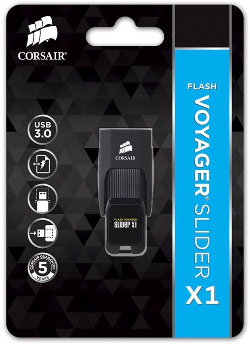 USB-накопитель Corsair Voyager Slider X1, черный, 64 GB