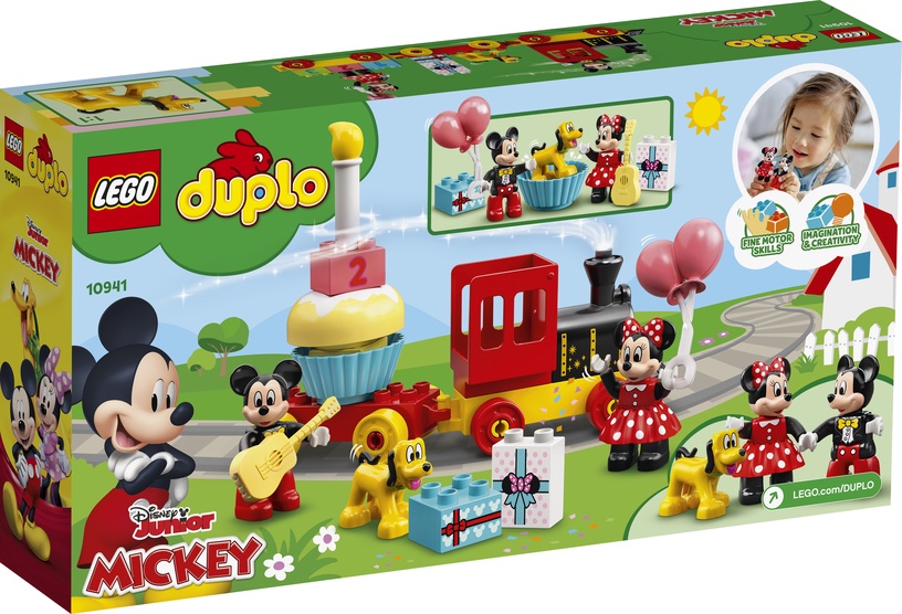 Konstruktors LEGO DUPLO® | Disney Mickey and Friends Mikipeles un Minnijas dzimšanas dienas vilciens 10941, 22 gab.