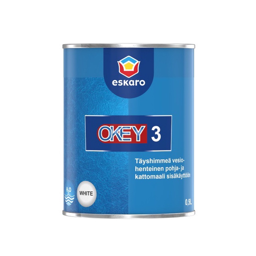 Эмульсионная краска Eskaro Okey 3, белый, 0.9 л