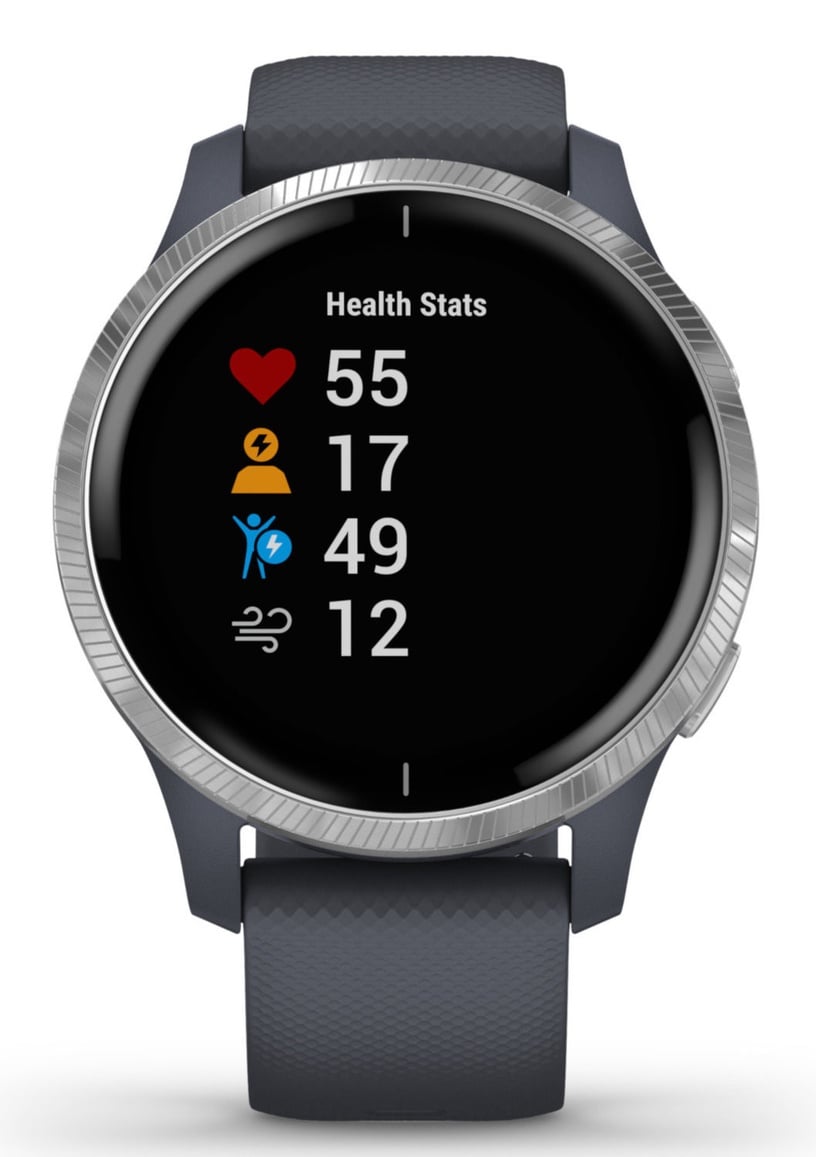 Viedais pulkstenis Garmin Venu Black Slate Grey, zila