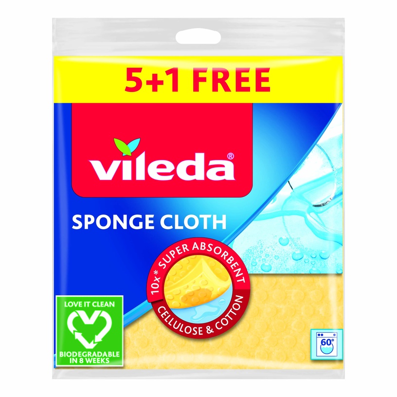 Тряпочка, для кухни Vileda VILE28175, многоцветный, целлюлоза, 6 шт.