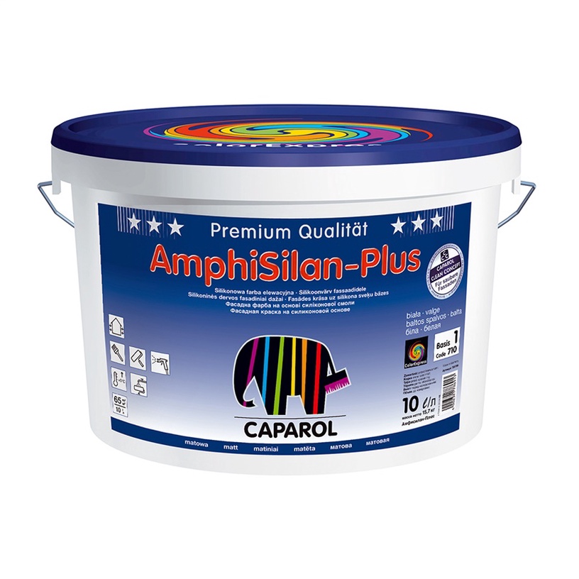 Krāsa Caparol Amphisilan-Plus, balta, 2.5 l
