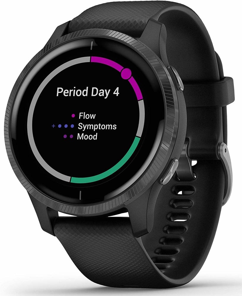 Viedais pulkstenis Garmin Venu Black Slate Grey, melna