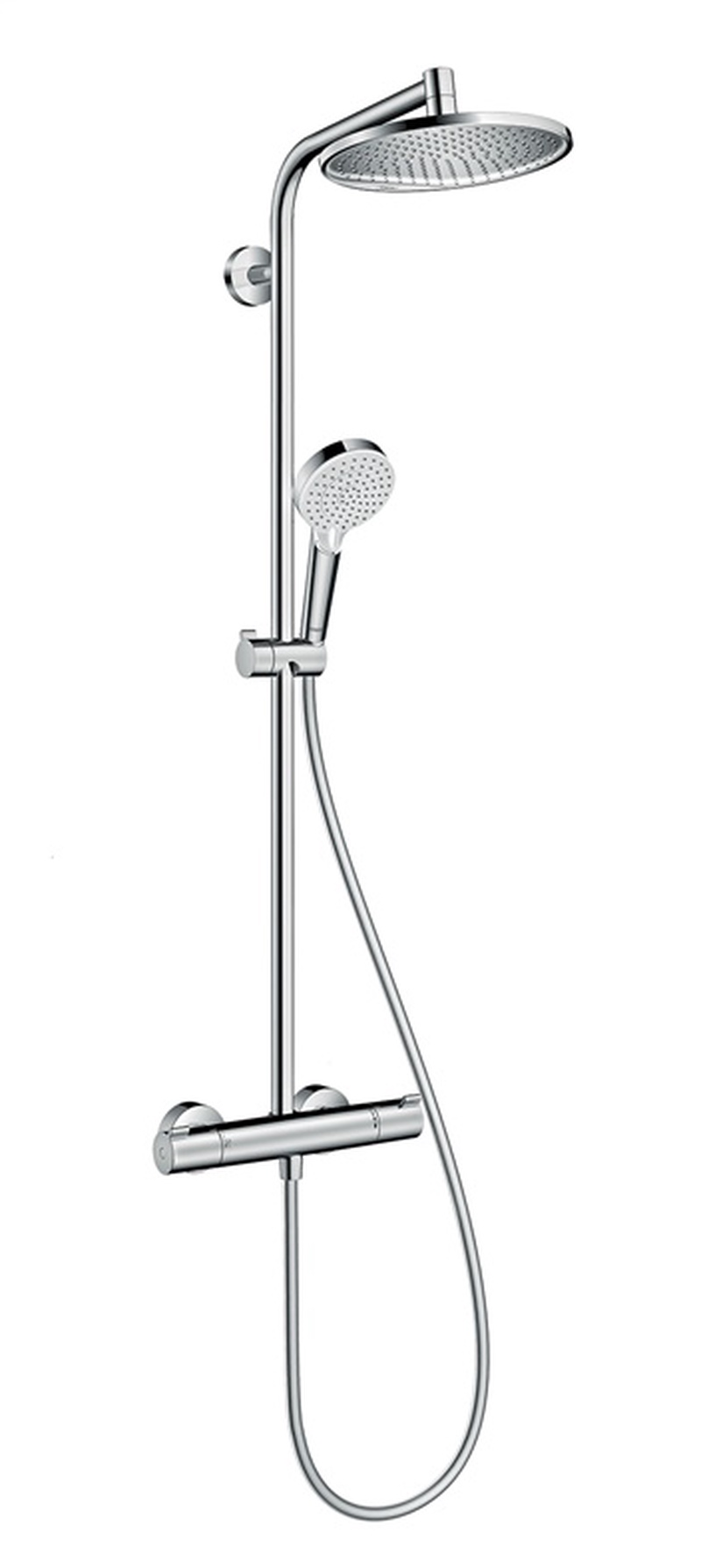 Душевой набор с термостатическим смесителем Hansgrohe Crometta 26781000 + JBL, хромовый