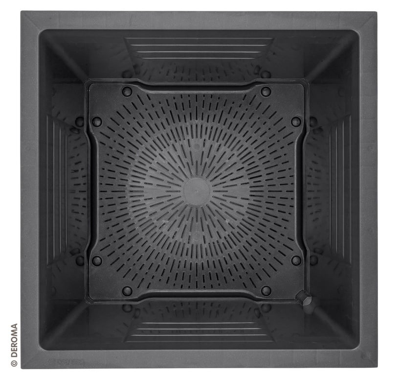 Lillepott Deroma 9DG24SZA, polüpropüleen (pp)/polümeer, 59 cm x 25 cm, antratsiit