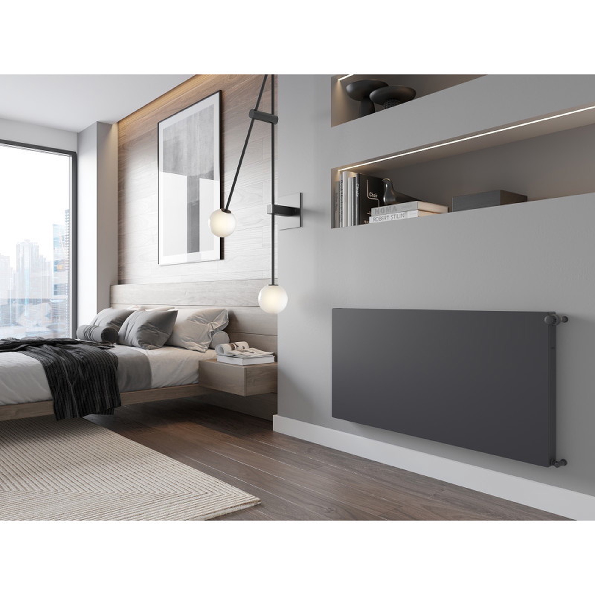 120cm Radiator Radiators Mexen Flat CF11, 120 cm x 50 cm, sānu pieslēgums, 819 W ...