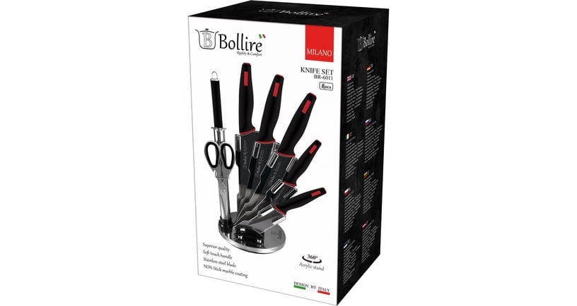 Kööginuga Bollire, plastik/roostevaba teras/marmor