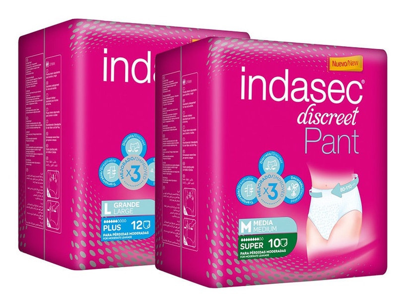 Autiņbiksītes Indasec, Large, 12 gab.