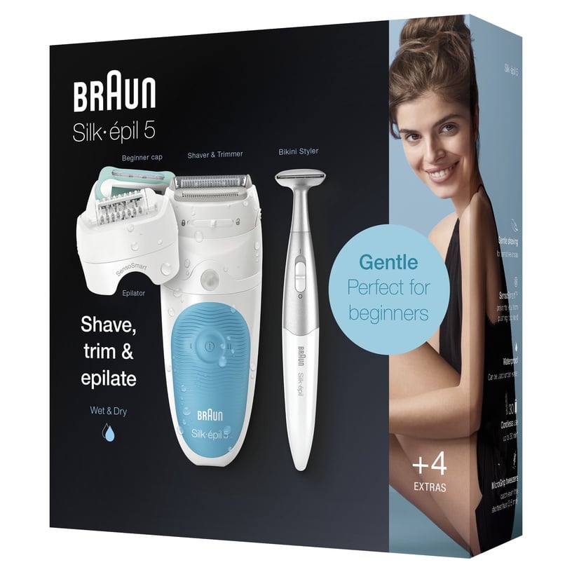 Epilators Braun SES 5810, zila/balta