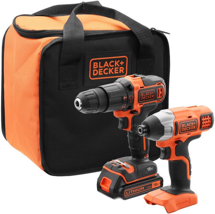 Akukruvikeeraja koos akuga Black & Decker BCK21S1S-QW, 18 V, 1.5 Ah