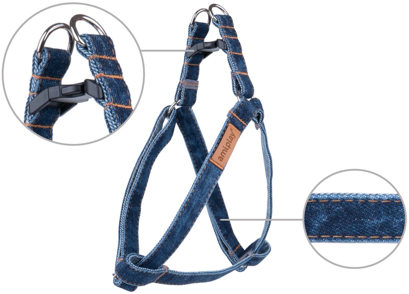 Reguleeritavad traksid Amiplay Denim, tumesinine, 500 - 950 mm x 25 mm, 50-95