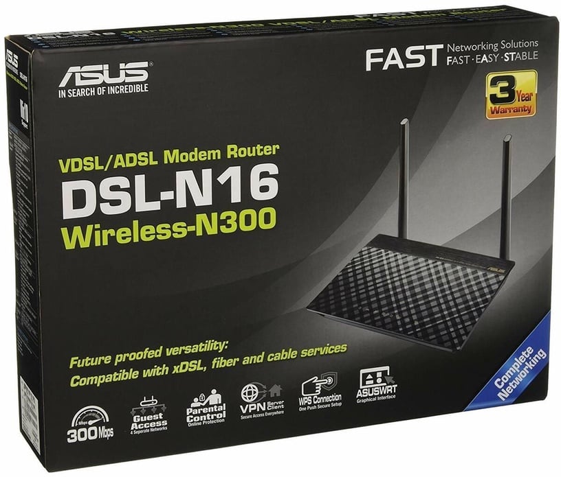 DSL modems Asus DSL-N16, melna