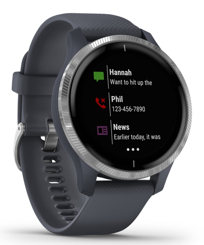 Viedais pulkstenis Garmin Venu Black Slate Grey, zila