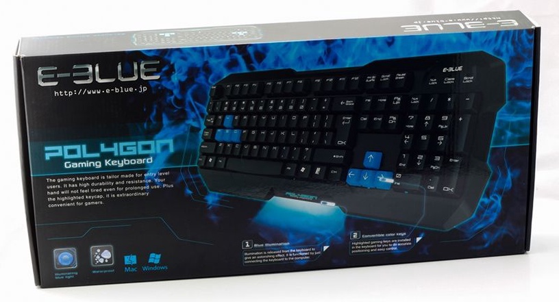 Клавиатура E-Blue Polygon, EN, синий/черный