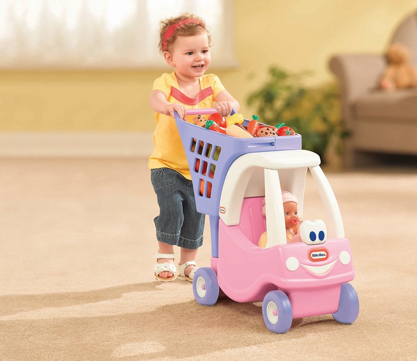 Игрушки для магазина, корзина Little Tikes Cozy Shopping Cart 620195, розовый/фиолетовый
