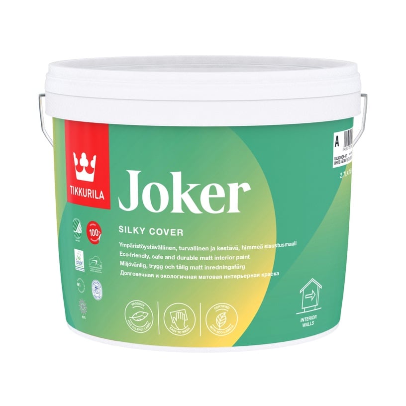 Краска Tikkurila Joker, белый, 2.7 л