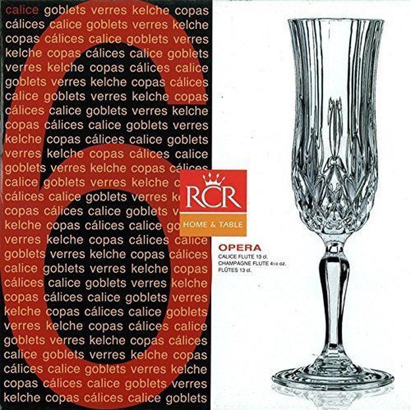 Šampuseklaaside komplekt RCR Opera, kristall, 0.13 l, 6 tk