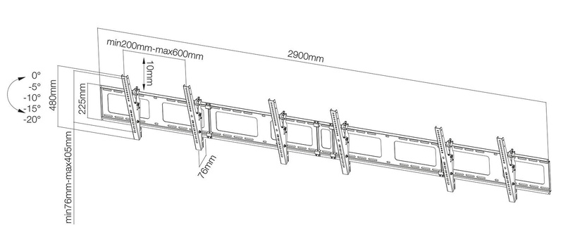 Кронштейн для телевизора NewStar NS-WMB300BLACK, 40-52″, 50 кг