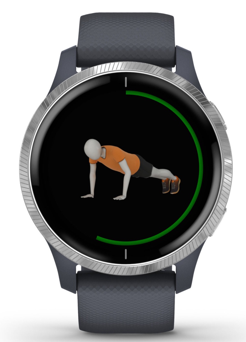Viedais pulkstenis Garmin Venu Black Slate Grey, zila