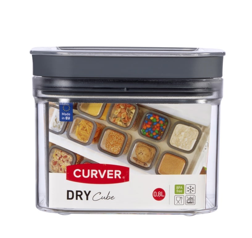 Контейнер для сыпучих продуктов Curver Dry Cube, 0.8 л, прозрачный