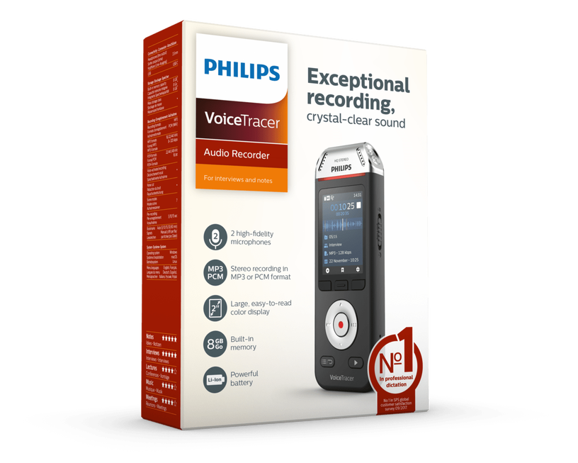 Диктофон DVT2110, черный, 8 ГБ