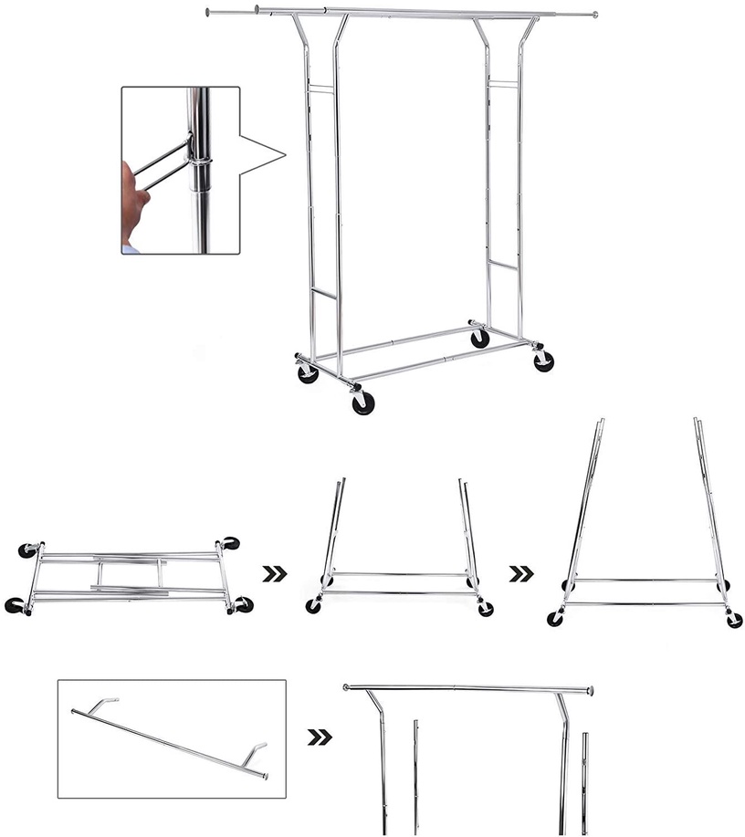 Drēbju pakaramais Songmics 172, 160 cm, sudraba