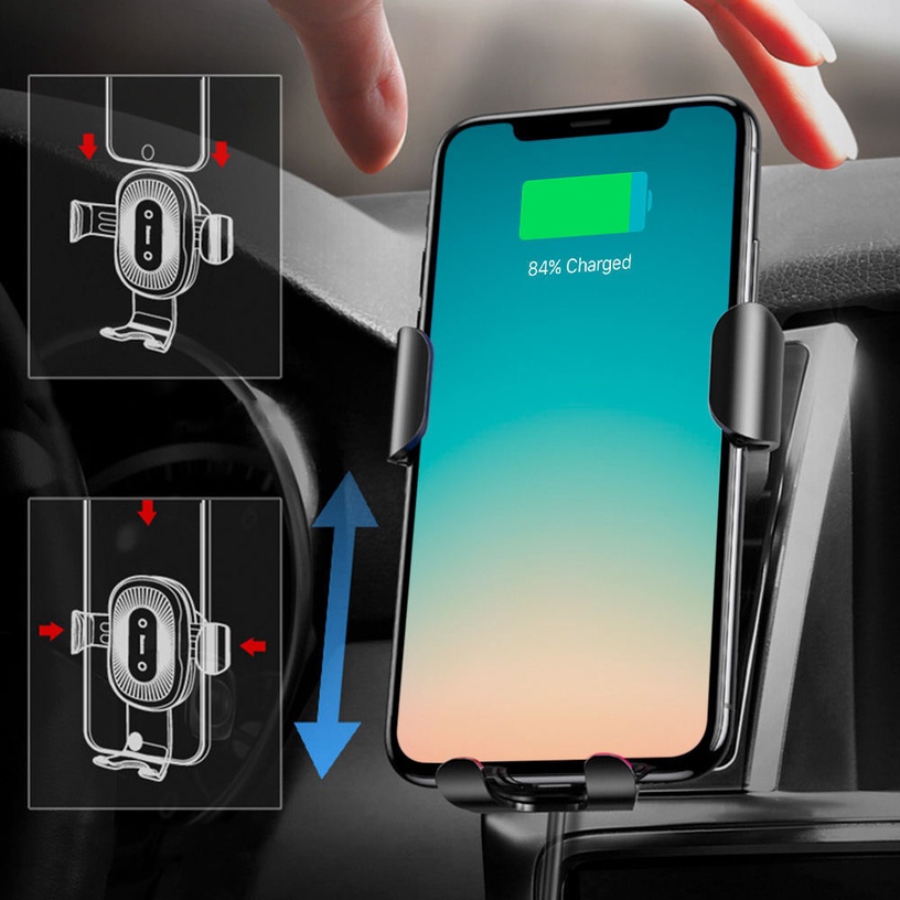 Auto telefona turētājs Baseus Gravity With Qi Charger, 4 - 6.5 "