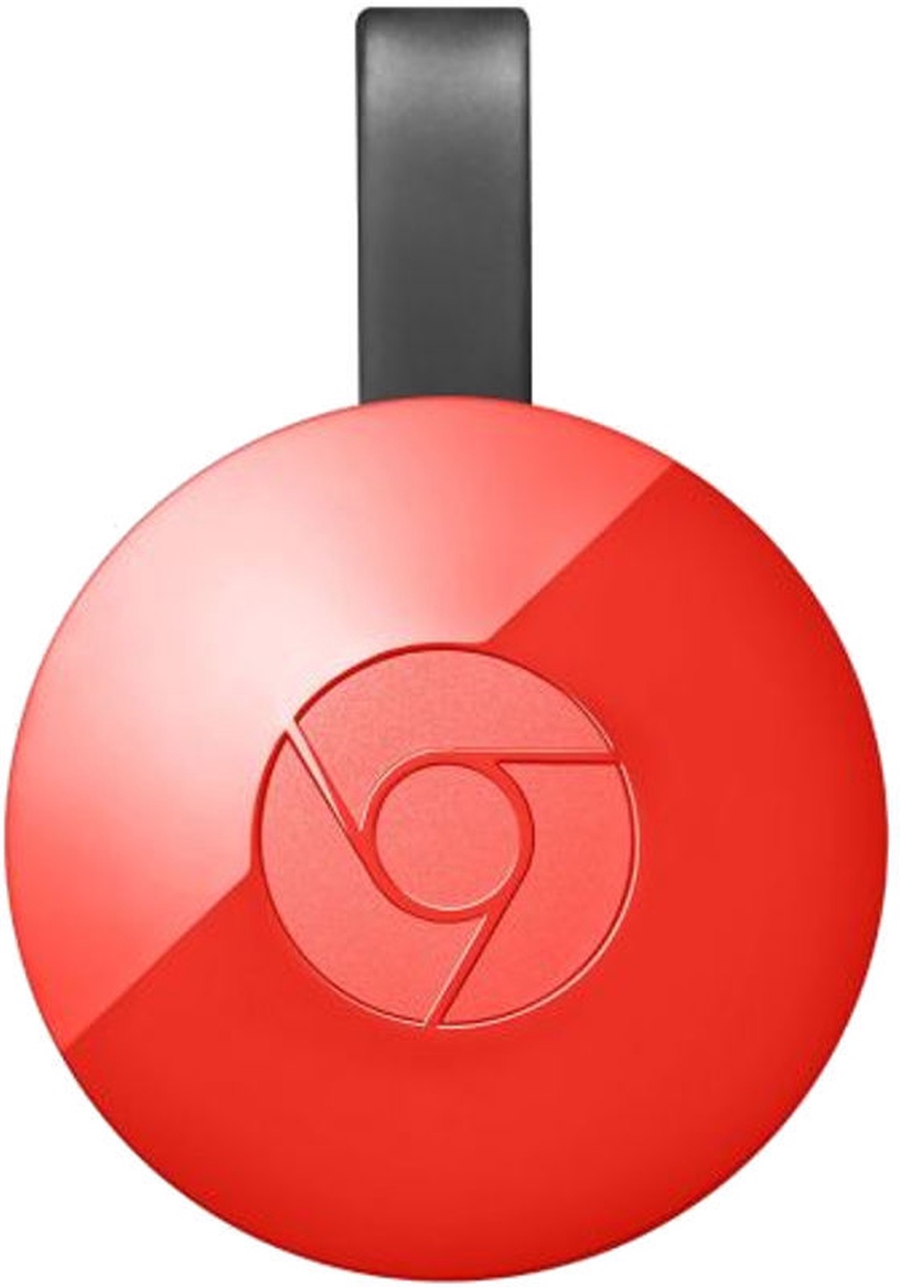 Multivides atskaņotājs Google Chromecast 2, Micro USB, sarkana/hroma