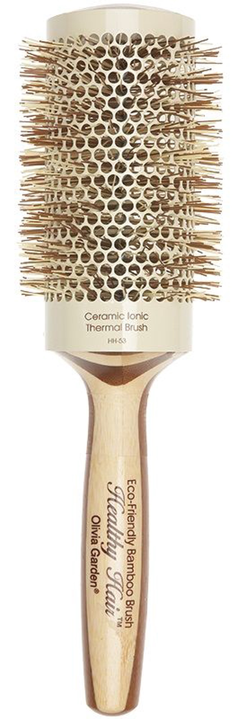 Matu birste Olivia Garden Healthy Hair Round Bamboo Thermal, brūna