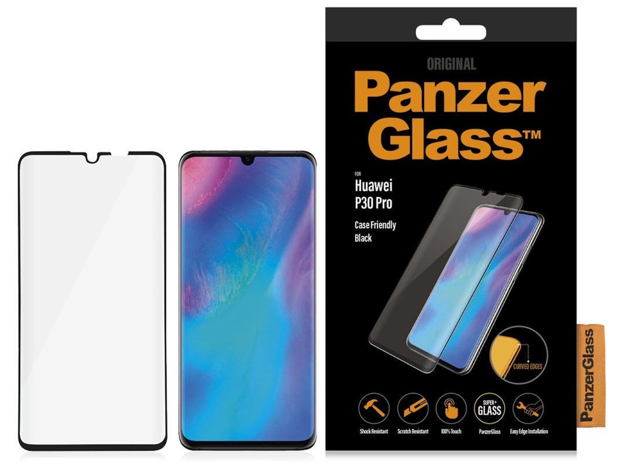 Glass Screen Protector per HUAWEI P30 vetro temperato con bordi neri Glass Screen Protector per HUAWEI P30 vetro temperato con bordi neri