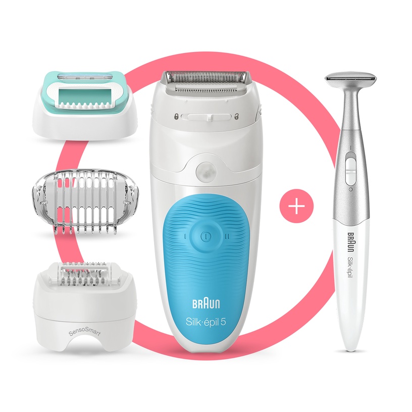 Epilators Braun SES 5810, zila/balta