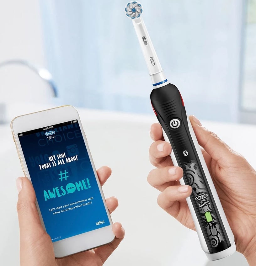 Электрическая зубная щетка Braun Oral-B Teen, белый/черный
