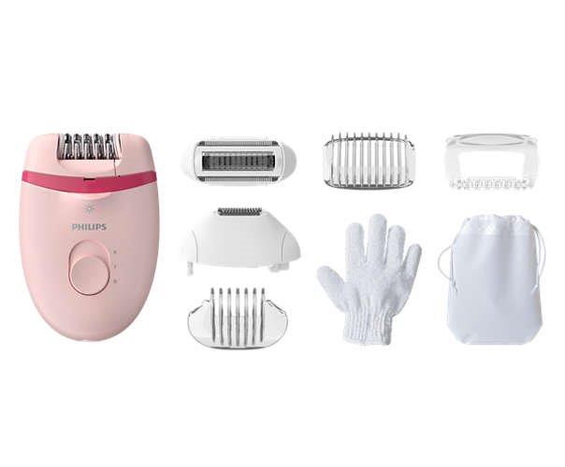 Эпилятор Philips Satinelle Essential BRE285/00, белый/розовый