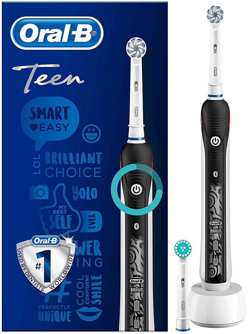 Электрическая зубная щетка Braun Oral-B Teen, белый/черный