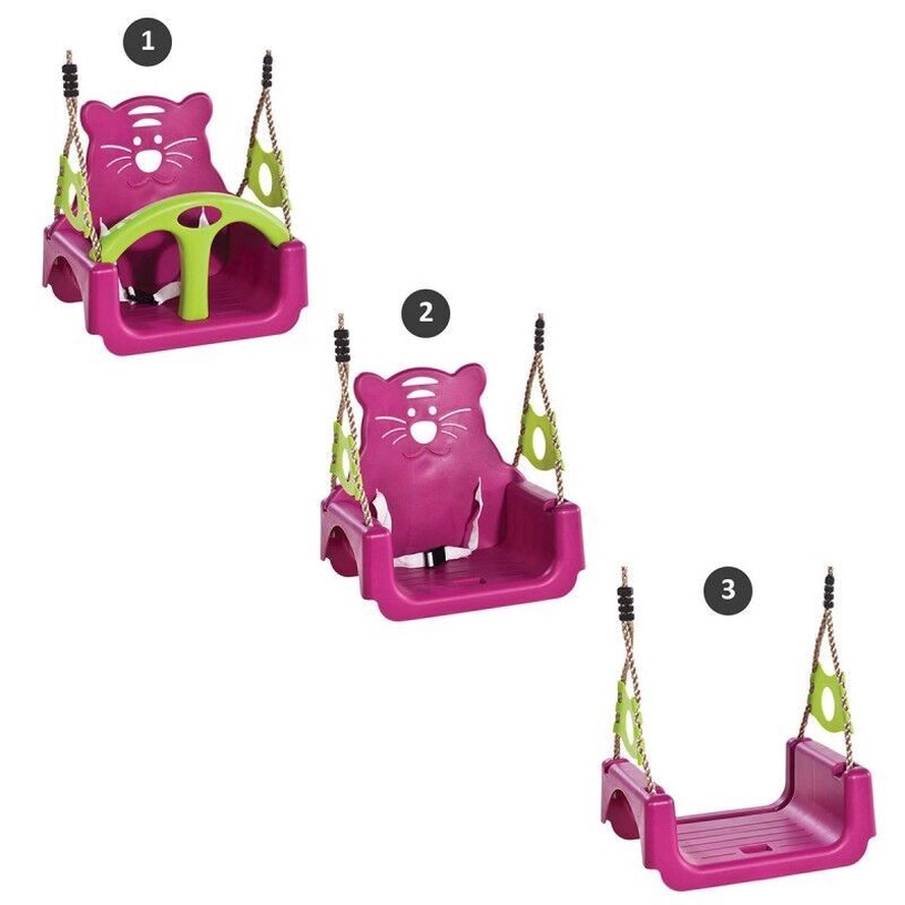 Kiik lastele 4IQ Little Tiger 3in1, 30 cm, roosa