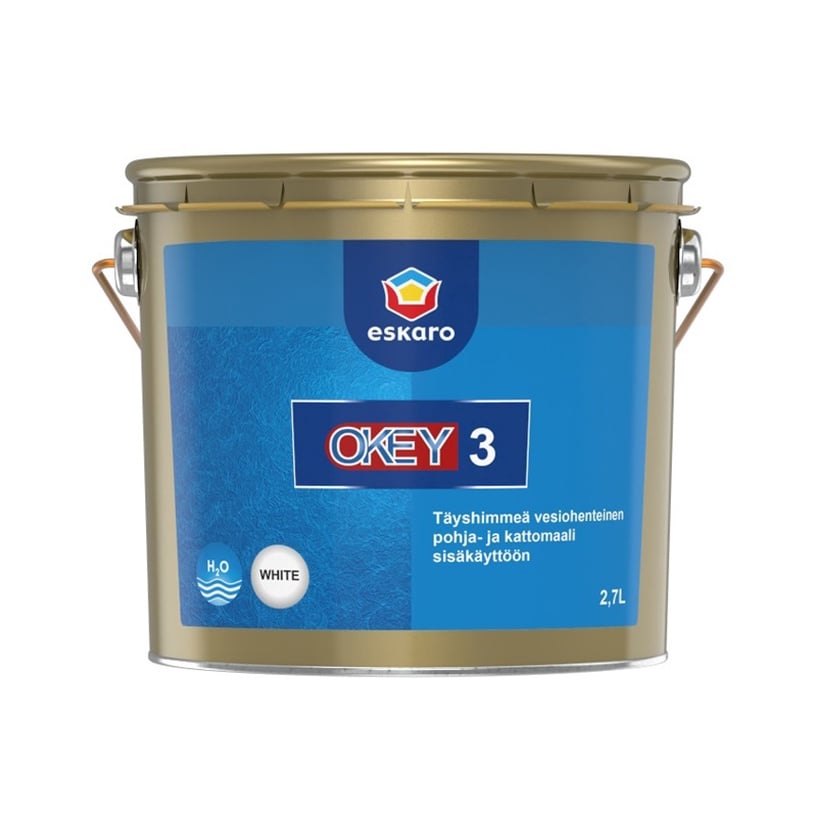 Эмульсионная краска Eskaro Okey 3, белый, 2.7 л