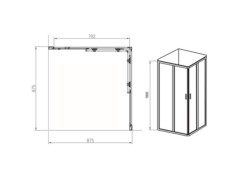 Душевая кабина Ravak XP3RV2-90, квадратная, без поддона, 90 см x 90 см x 190 см
