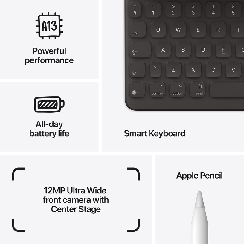 Планшетный компьютер Apple iPad 9, 10.2″, 4GB/64GB, серебристый