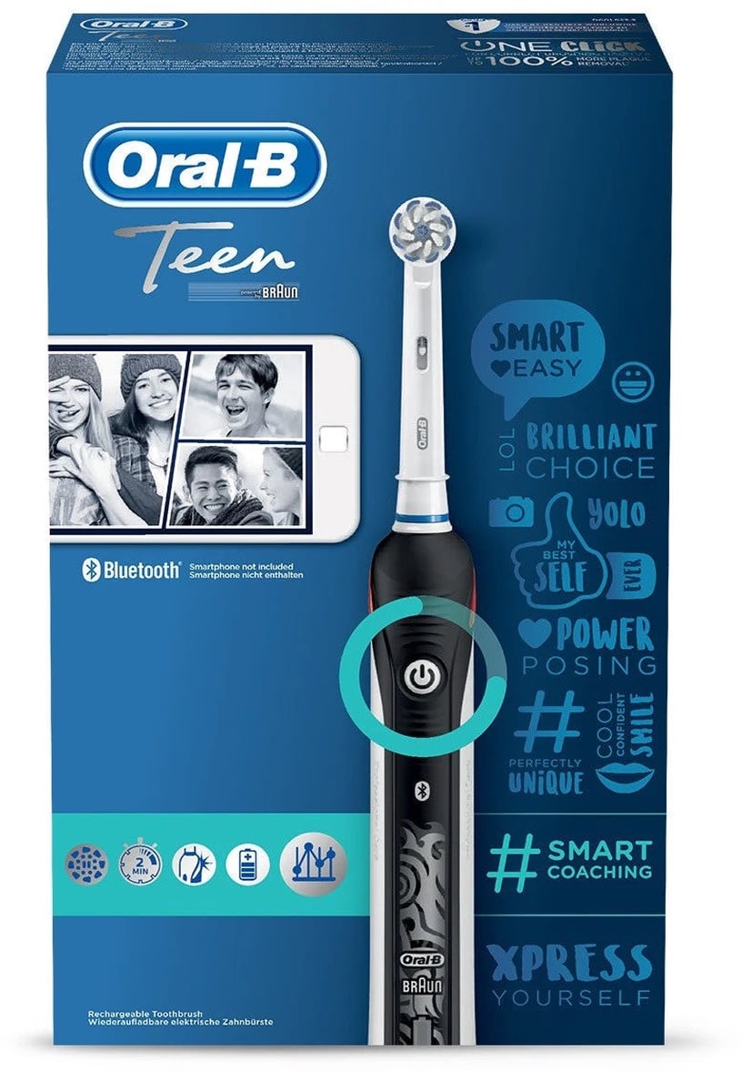 Электрическая зубная щетка Braun Oral-B Teen, белый/черный