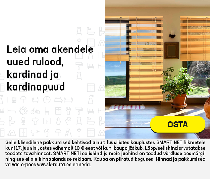 Leia oma akendele uued rulood, kardinad ja kardinapuud