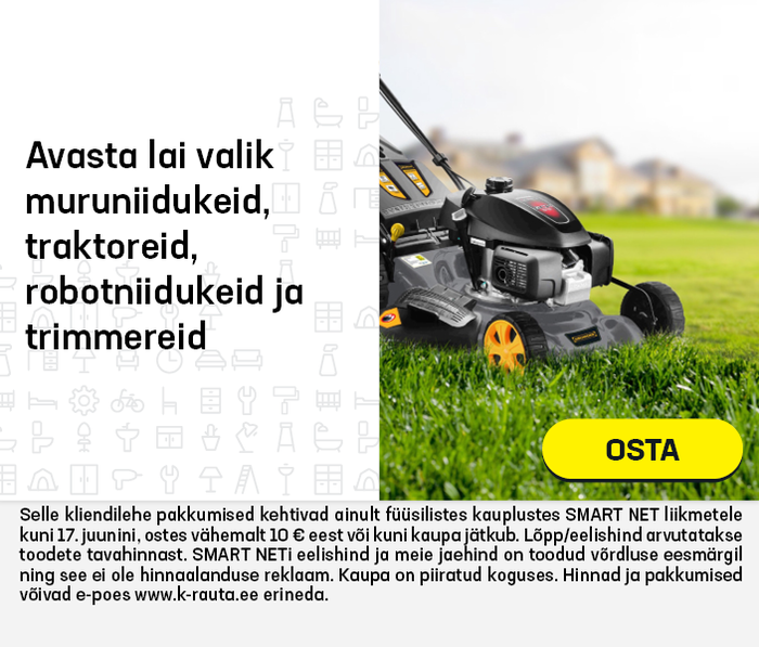 Avasta lai valik muruniidukeid, traktoreid, robotniidukeid ja trimmereid