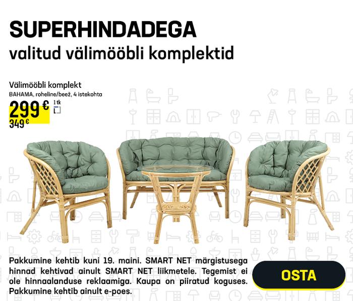 Superhindadega valitud välimööbli komplektid