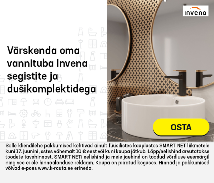 Värskenda oma vannituba Invena segistite ja dušikomplektidega