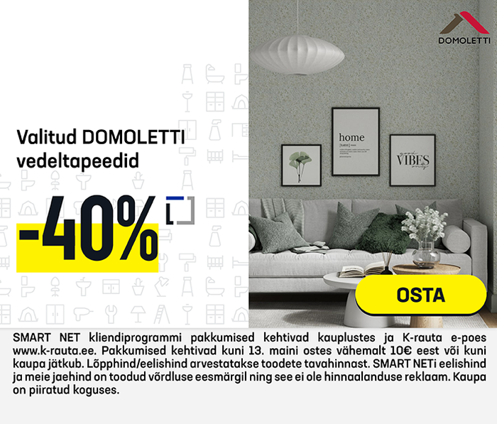 Valitud Domoletti vedeltapeedid vähemalt -40%