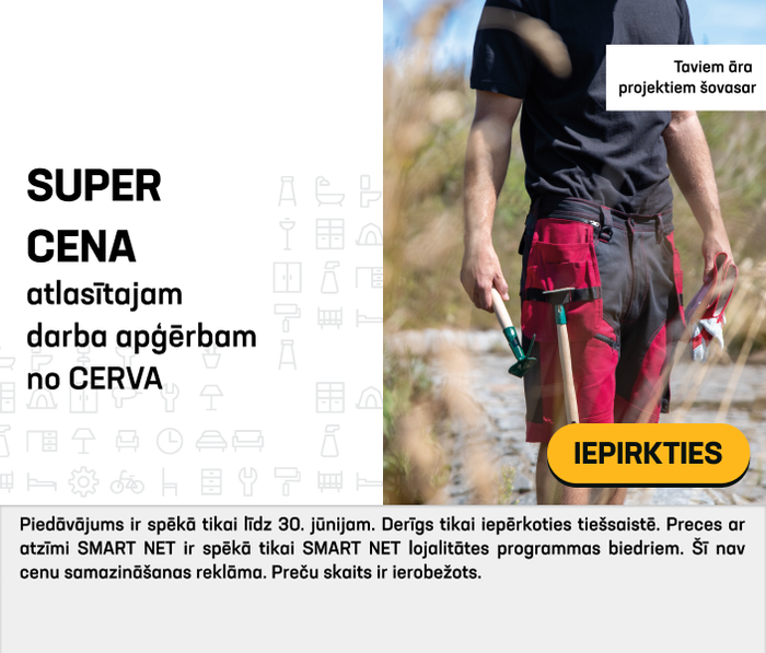 Super cena atlasītajam darba apģērbam no Cerva