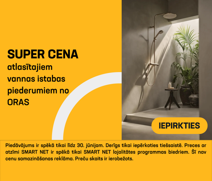 Super cena atlasītajiem vannas istabas piederumiem no ORAS